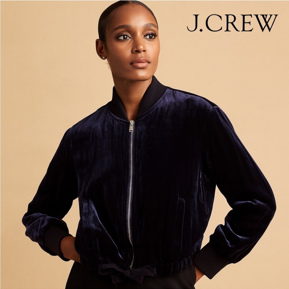 J. Crew Velvet Bomber Jacket Size Medium